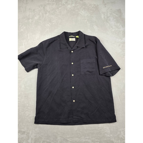 Cubavera Other - Cubavera Button Up Shirt Mens XL Black Mumm Napa Hawaiian Rayon Blend Pocket